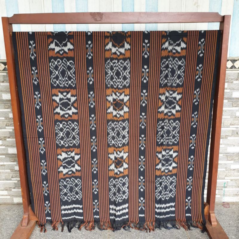 Jual kain tenun ethnic motif bintang rote coklat | Shopee Indonesia