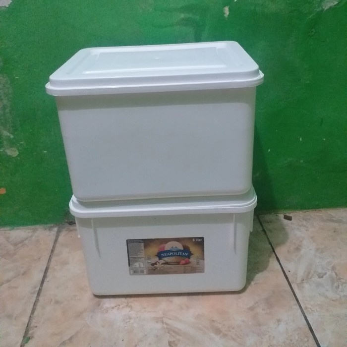 Jual box es cream 8 liter kotak campina - putih polos, 8 liter kotak ...