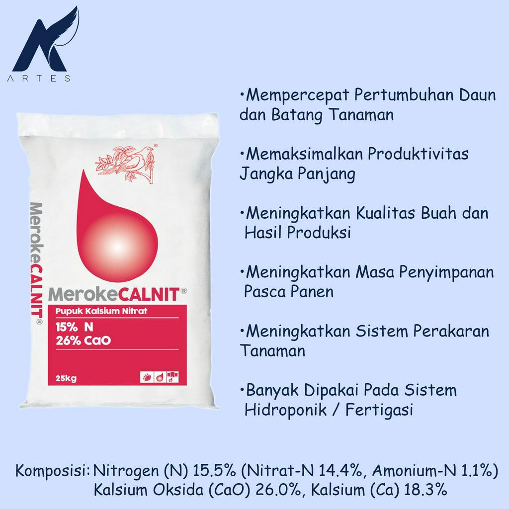 Jual MEROKE CALNIT Pupuk Kalsium Nitrat Tanaman Grade Hidroponik 1kg ...