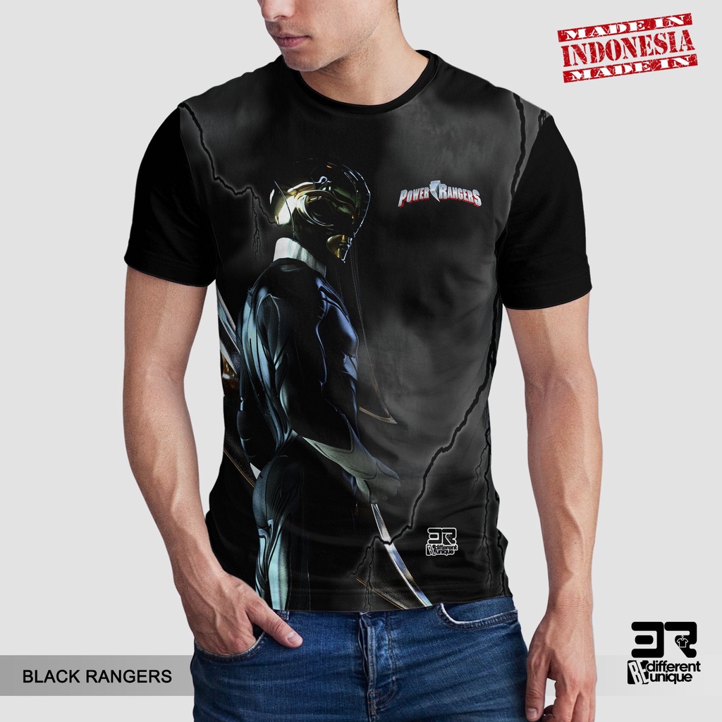 Jual [ COD ] KAOS PRINTING GAMBAR POWER RANGERS BLACK HITAM - BAJU ...