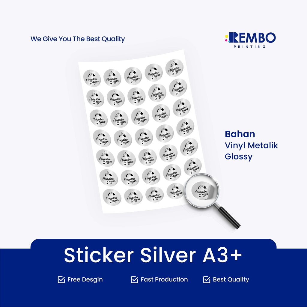 Jual Stiker Silver / Metalik BULAT / KOTAK A3+ Label Produk &amp; Online ...