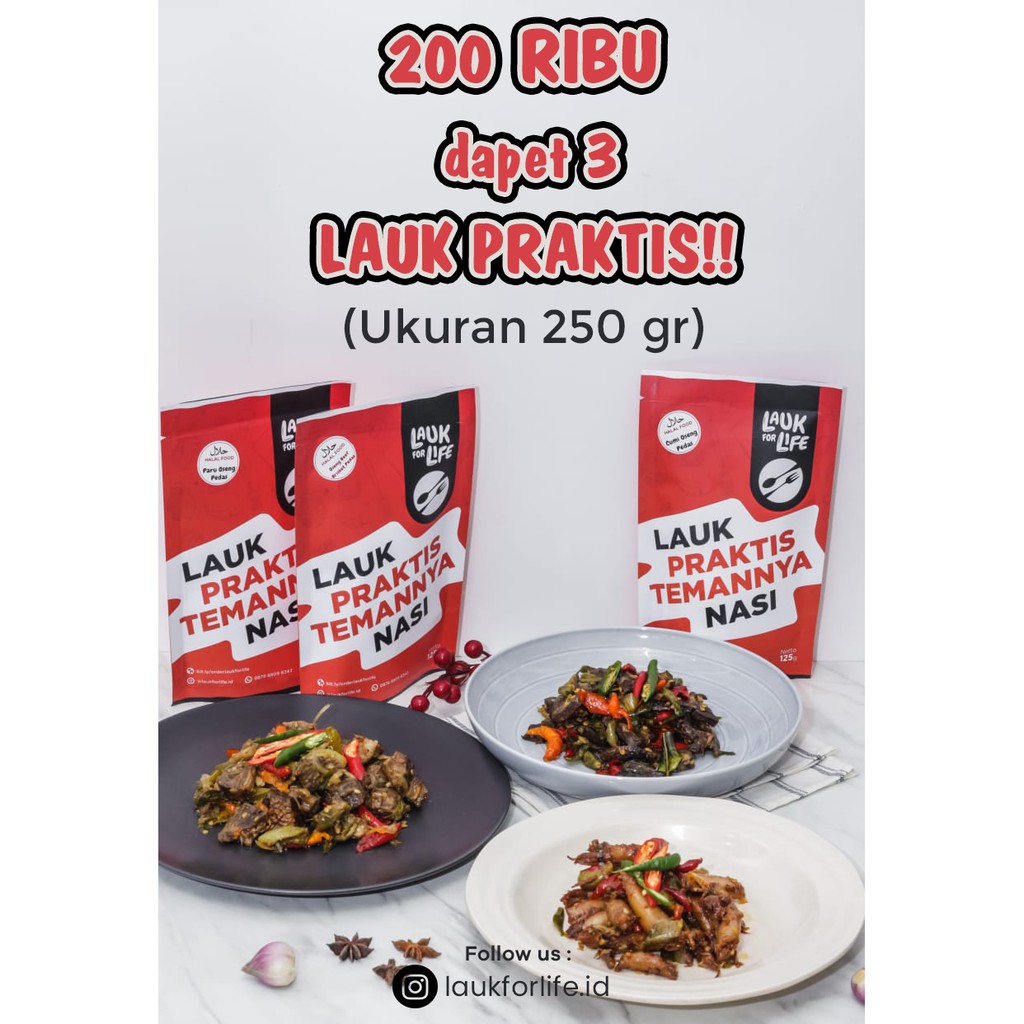 Jual PAKET RAME RAME 200RB / 3 POUCH (uk 250 gr) | Shopee Indonesia