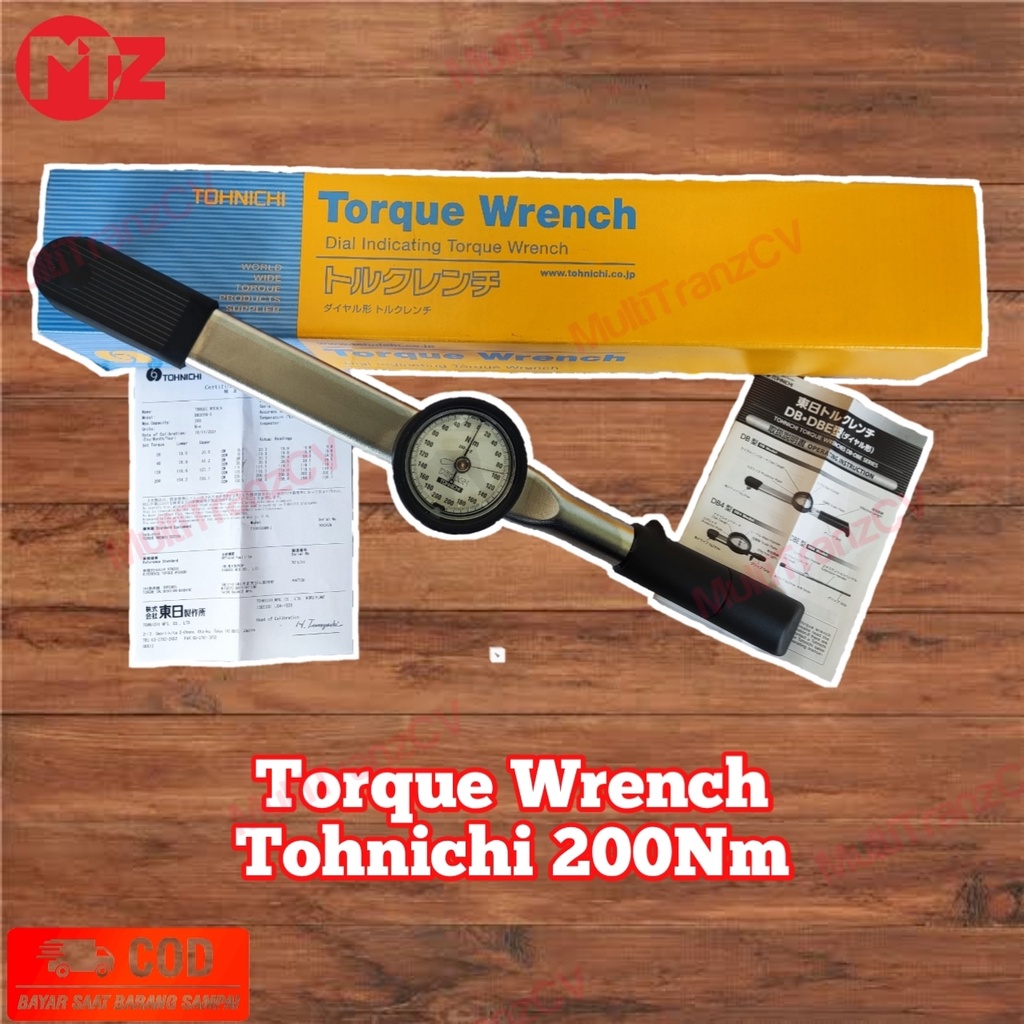 Jual TOHNICHI DB200N-S Dial Indicating Torque Wrench Ratchet 200Nm