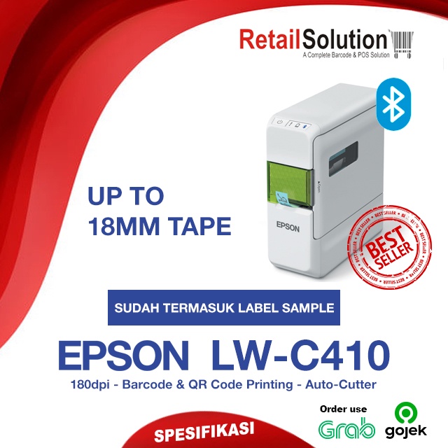 Jual EPSON Labelworks LWC410 Bluetooth Thermal Label Printer Shopee