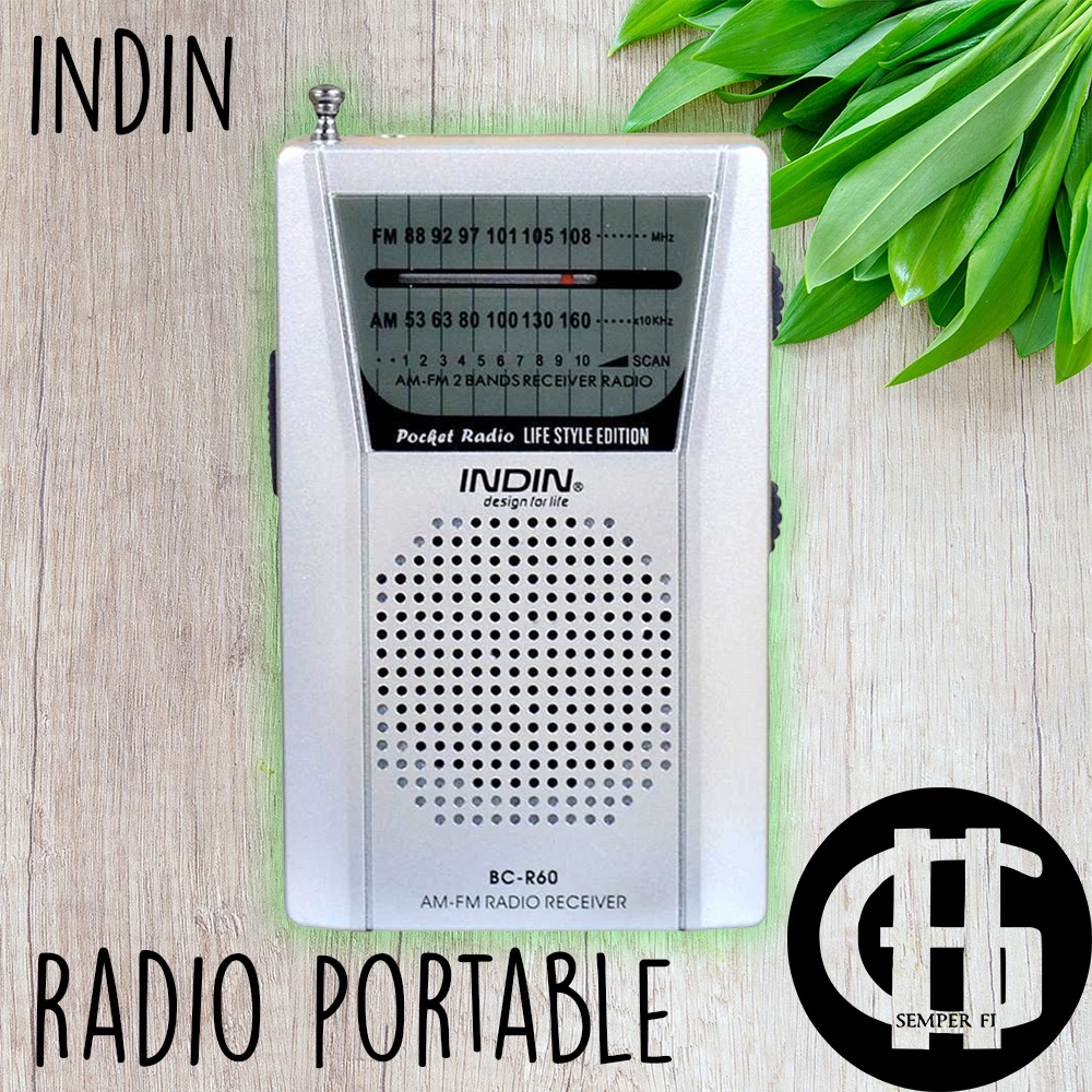 Jual INDIN Radio Player FM AM Pocket Mini Portable with Speaker - BC ...