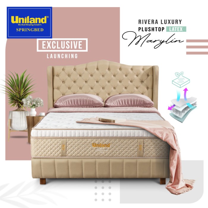 Jual Uniland Springbed Rivera Luxury Plushtop Latex Marylin Full Set ...