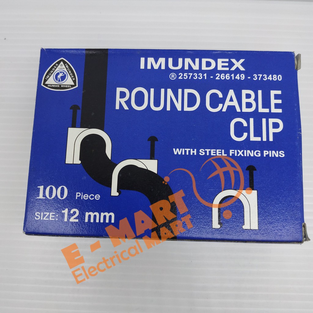 Jual Imundex Klem Kabel Klip Kabel Paku Beton Round Cable Clip