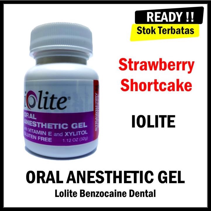 Jual Oral Anesthetic Gel Lolite Benzocaine Dental Strawberry Shortcake