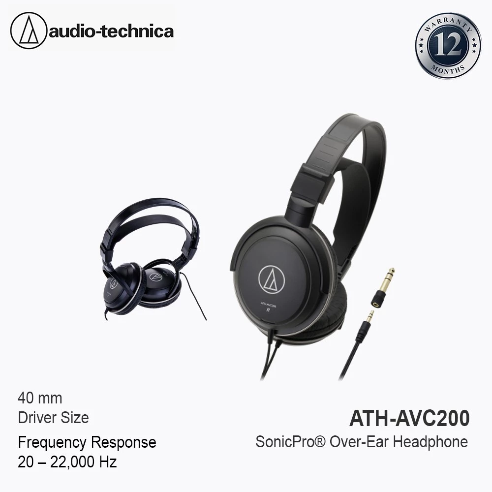 Audio Technica ATH-AVC200 SonicPro Over-Ear Headphone - Black