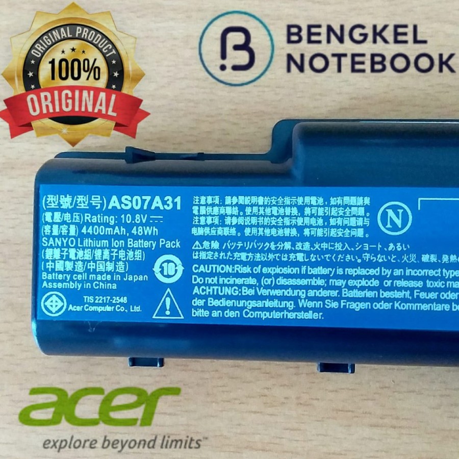 Jual Baterai Acer Aspire AS07A31 AS07A32 AS07A41 4720 Original | Shopee ...
