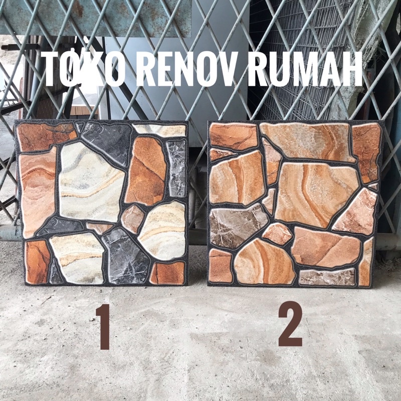 Jual Keramik 40x40 Motif Batu/ Keramik Teras/ Keramik Dinding Pagar ...