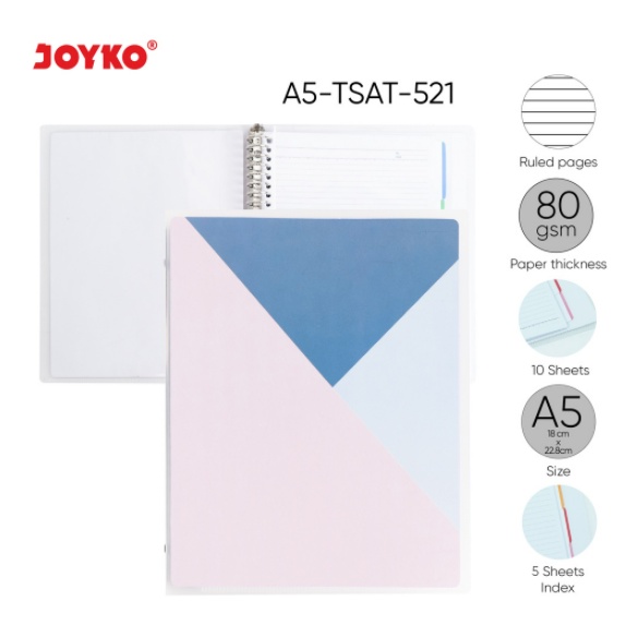 Jual BINDER NOTE JOYKO A5 LOOSE LEAF PASTEL COLOUR A5-TSAT-521 NOTEBOOK ...