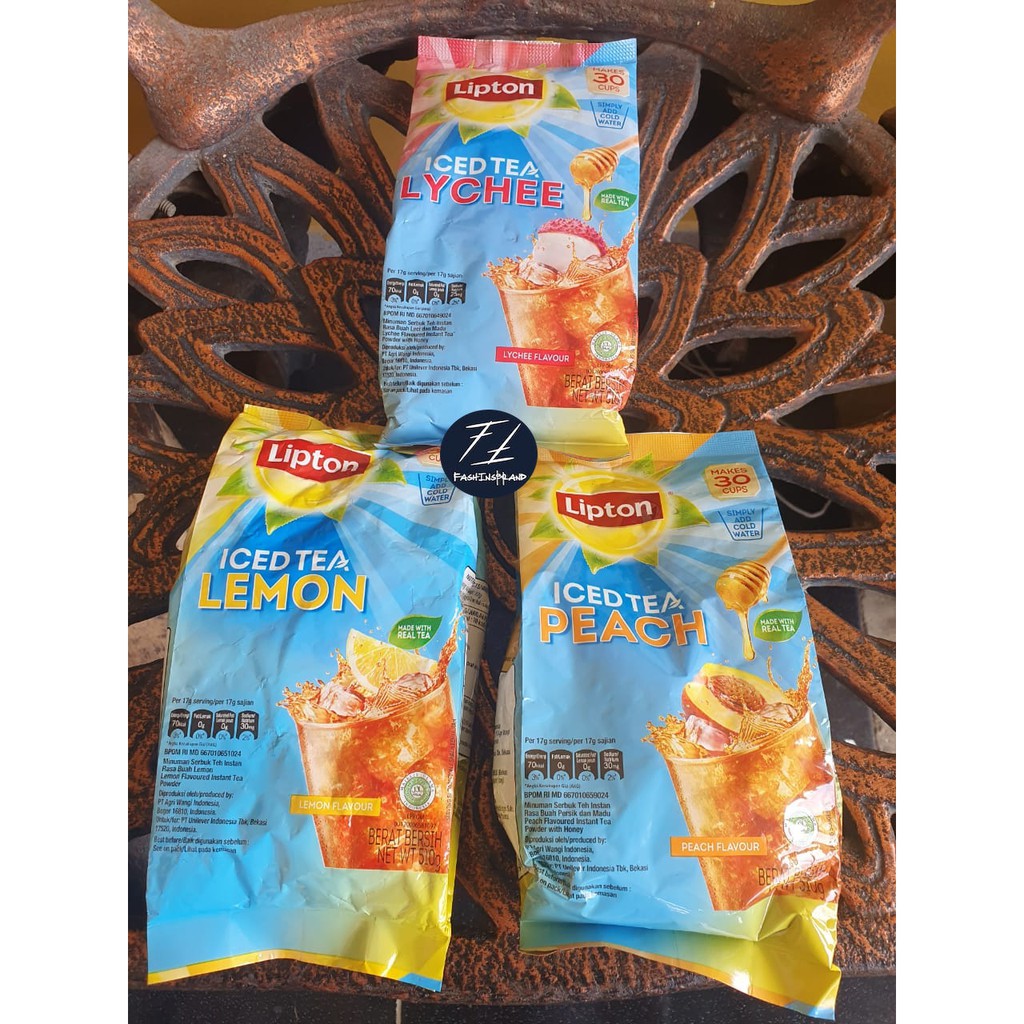 Jual Teh Serbuk Lipton Ice Iced Lychee Leci / Lemon / Peach Tea Instant