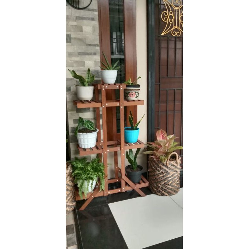 Jual Rak tanaman kayu ulin model simpel dan keren | Shopee Indonesia