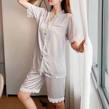 Baju Tidur Wanita Setelan Piyama Wanita Setelan Piyama Pendek Wanita Set Piyama Satin Home