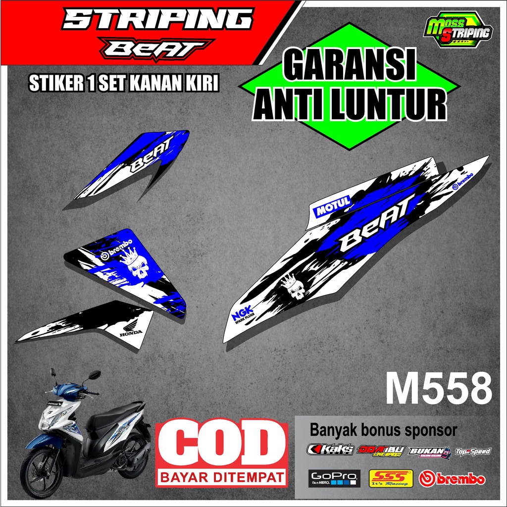 Jual Striping Beat Fi 2012 2013 2014 2015 2016 Kode M558 - Stiker ...