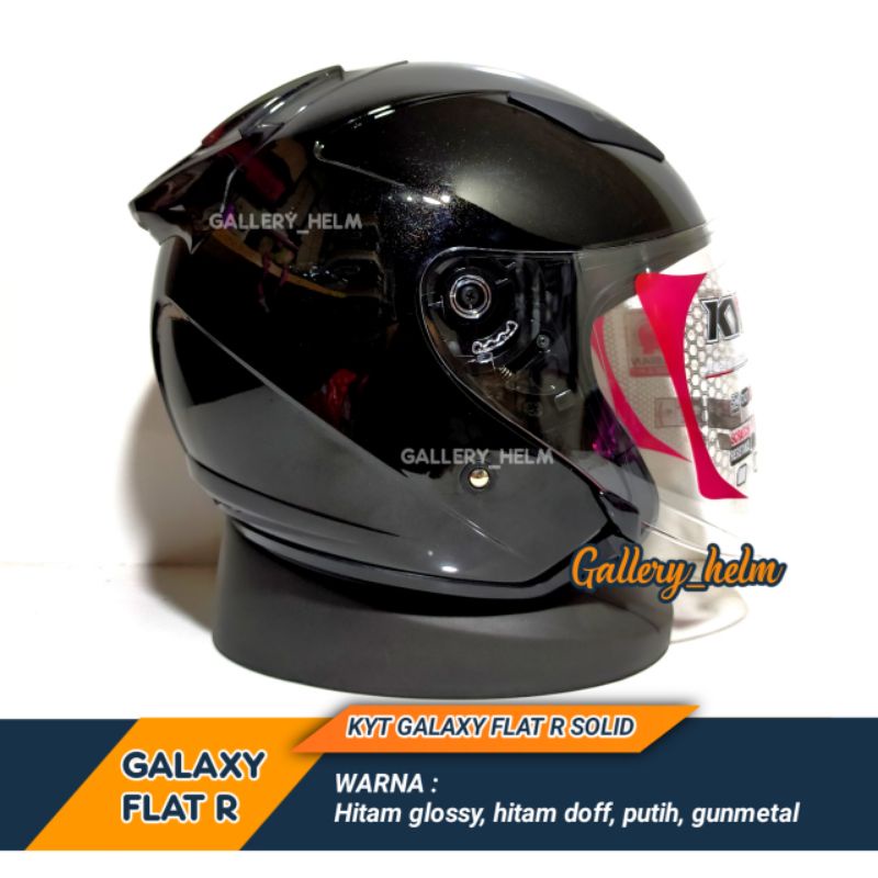 Jual Helm Kyt Galaxy Slide Flat R Hitam Glossy Double Visor Helm Half