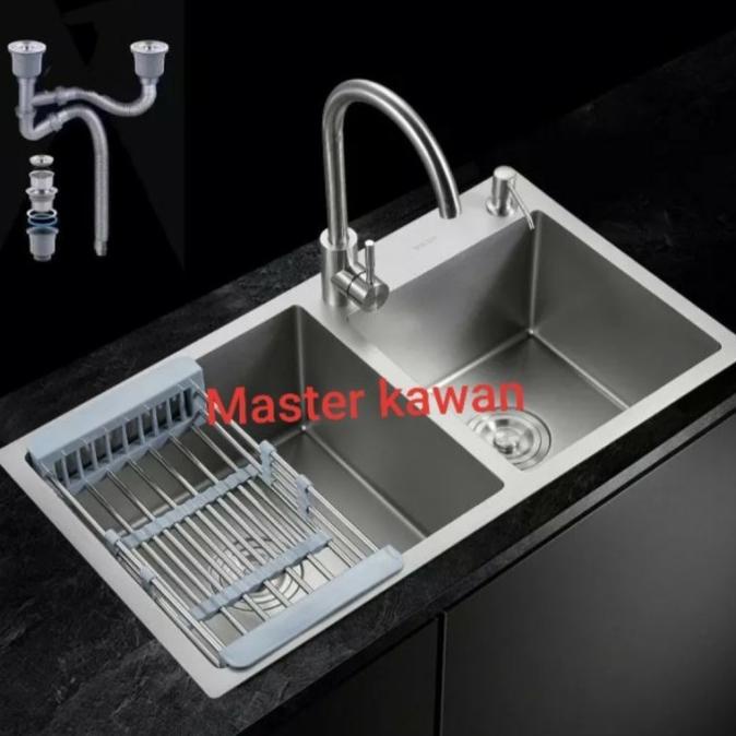 Jual Paket Lengkap Kitchen Sink 8245 Stainless SUS 304 Bak Cuci Piring