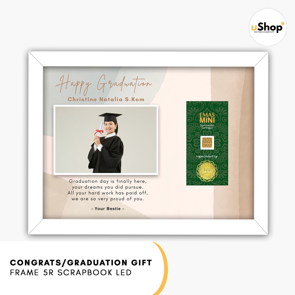 Jual Graduation Congratulation Gift Kado Wisuda Frame 5R Scrapbook LED ...