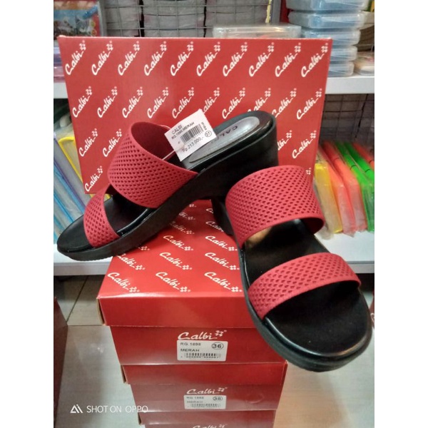 Jual Sandal casual wanita merek original calbi rg.1898 hak 5cm ukuran