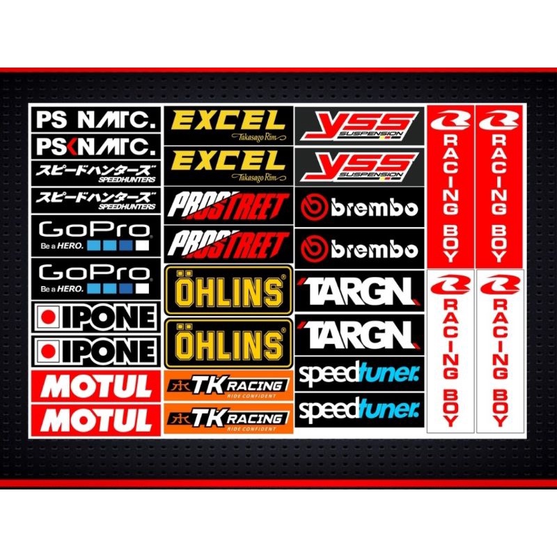 Jual stiker sponsor logo variasi print & cutt isi banyak | Shopee Indonesia