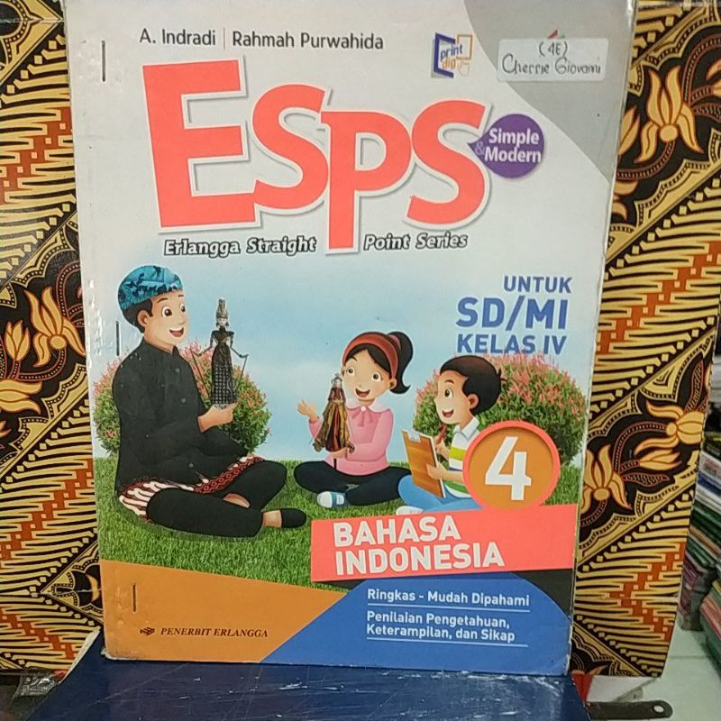 Jual Buku Esps Bahasa Indonesia Kelas 4 SD Erlangga | Shopee Indonesia