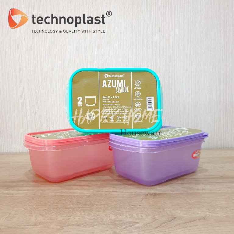 Jual Technoplast Azumi Set Of Pcs Ml Sealware Tempat Penyimpanan Kulkas Shopee Indonesia