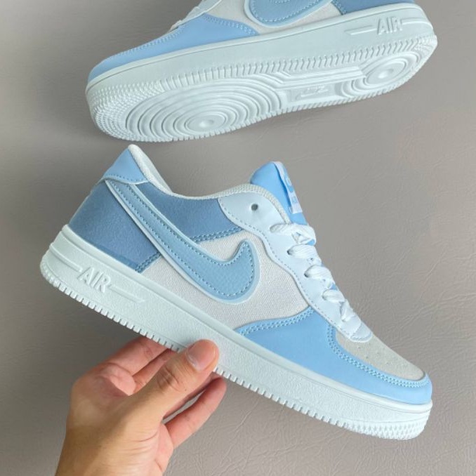 Baby blue air hotsell force ones high top