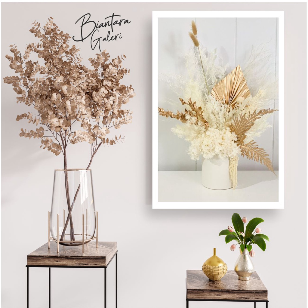 Jual Hiasan Dinding Kamar Poster Bunga Kering 15x20 cm + bingkai MDF ...