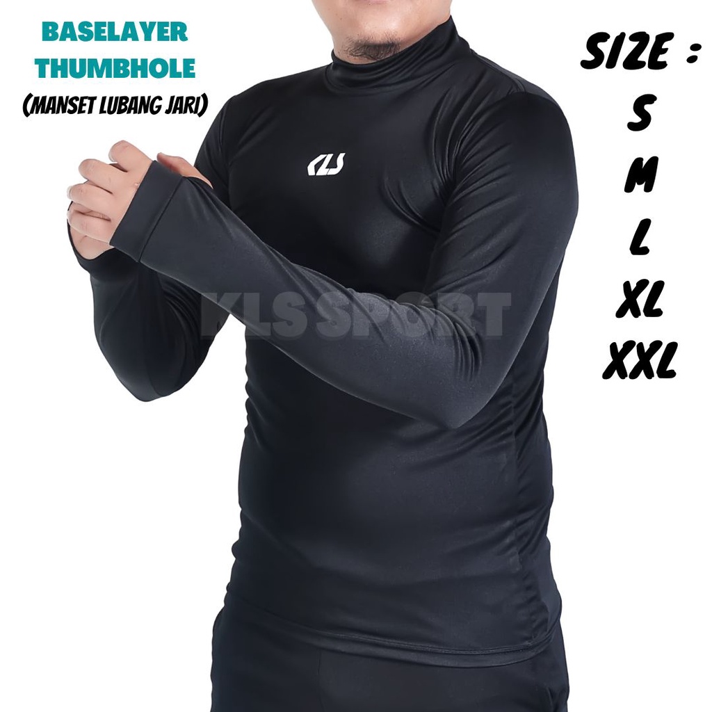 Jual Kaos Manset Lengan Panjang Thumbhole Base Layer Pria Pakaian