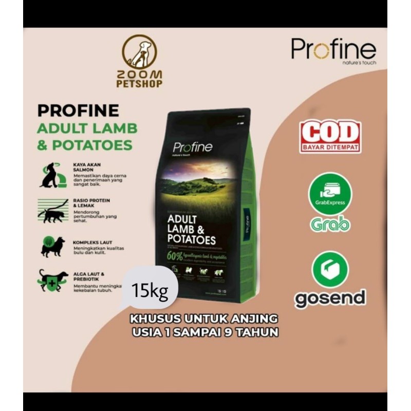 Jual profine dog food adult lamb/salmon 15kg Shopee Indonesia