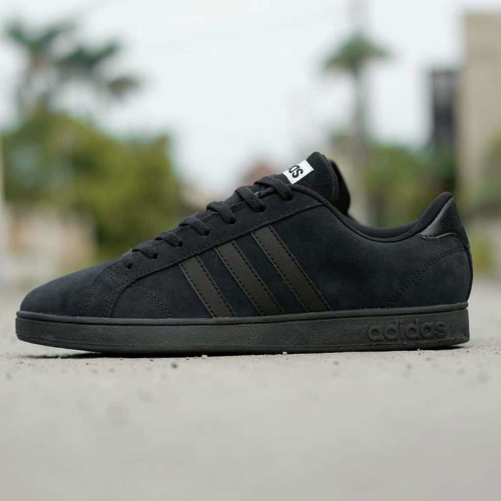 Jual Sepatu Adidas ORIGINAL Neo Baseline Full Black Suede REAL PICT Shopee Indonesia