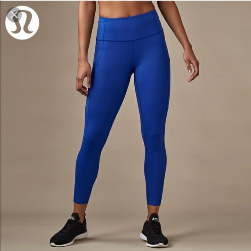 Jual Minioutlet Lululemon blue leggings sport yoga running sepeda