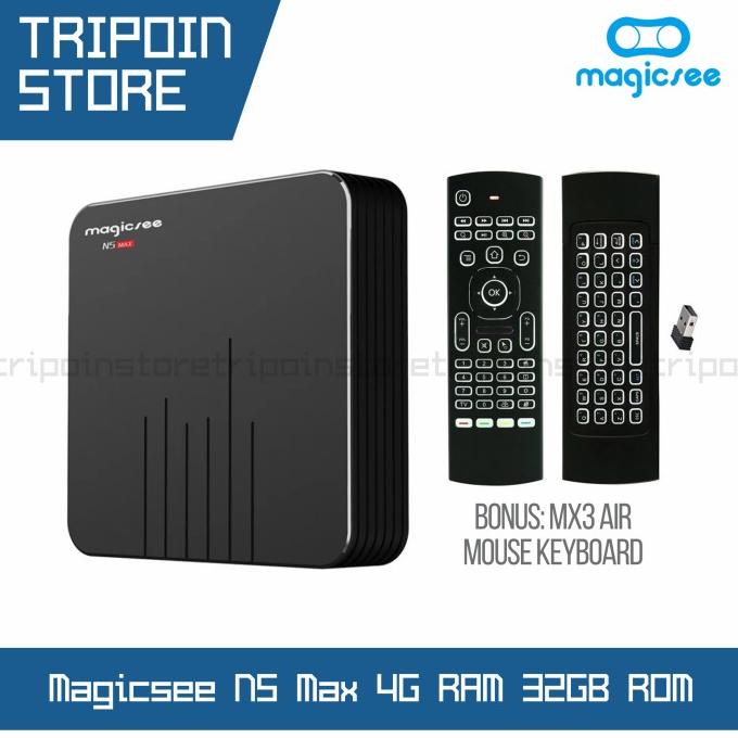Jual Magicsee N5 Max Android TV Box - 4GB RAM - 32GB ROM - Amlogic S905X3 | Shopee Indonesia