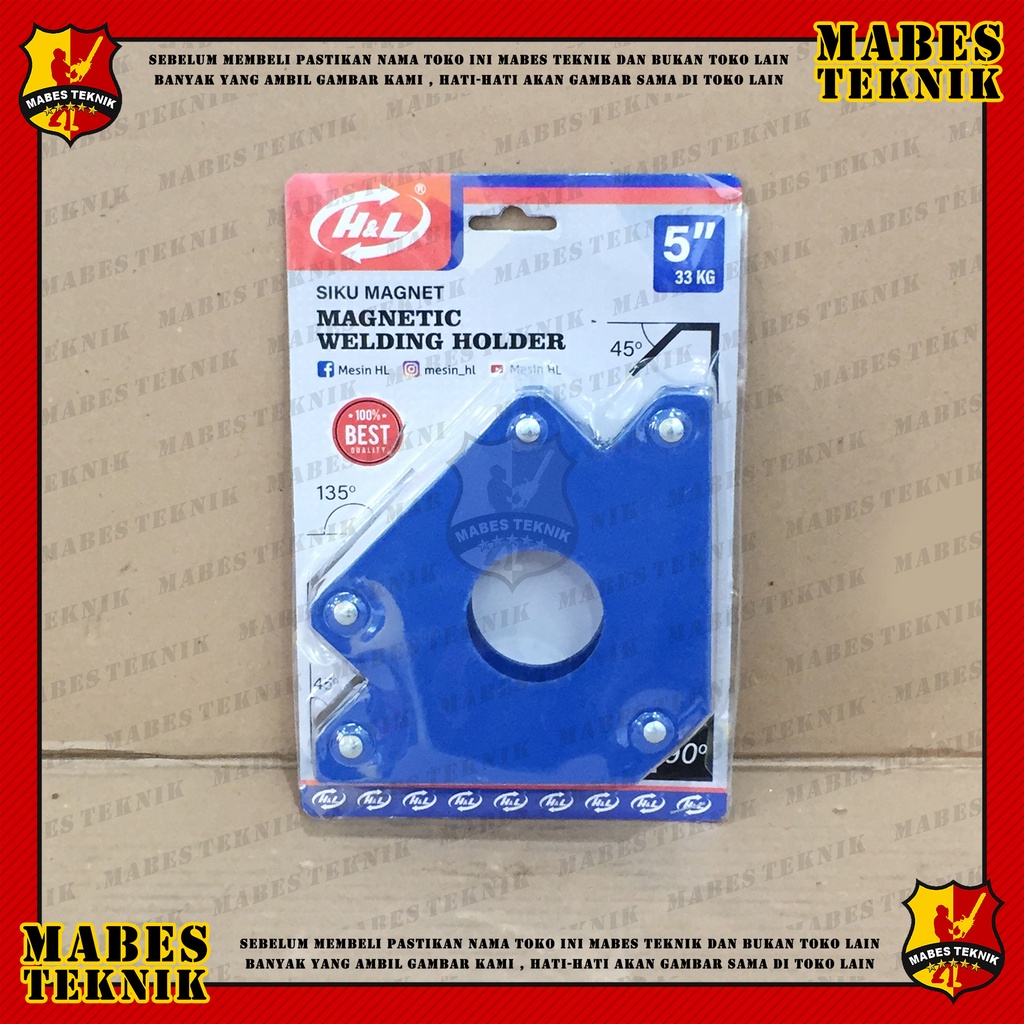 Jual HL MAGNETINC WELDING HOLDER 5 INCH / SIKU MAGNET LAS 75LBS ...