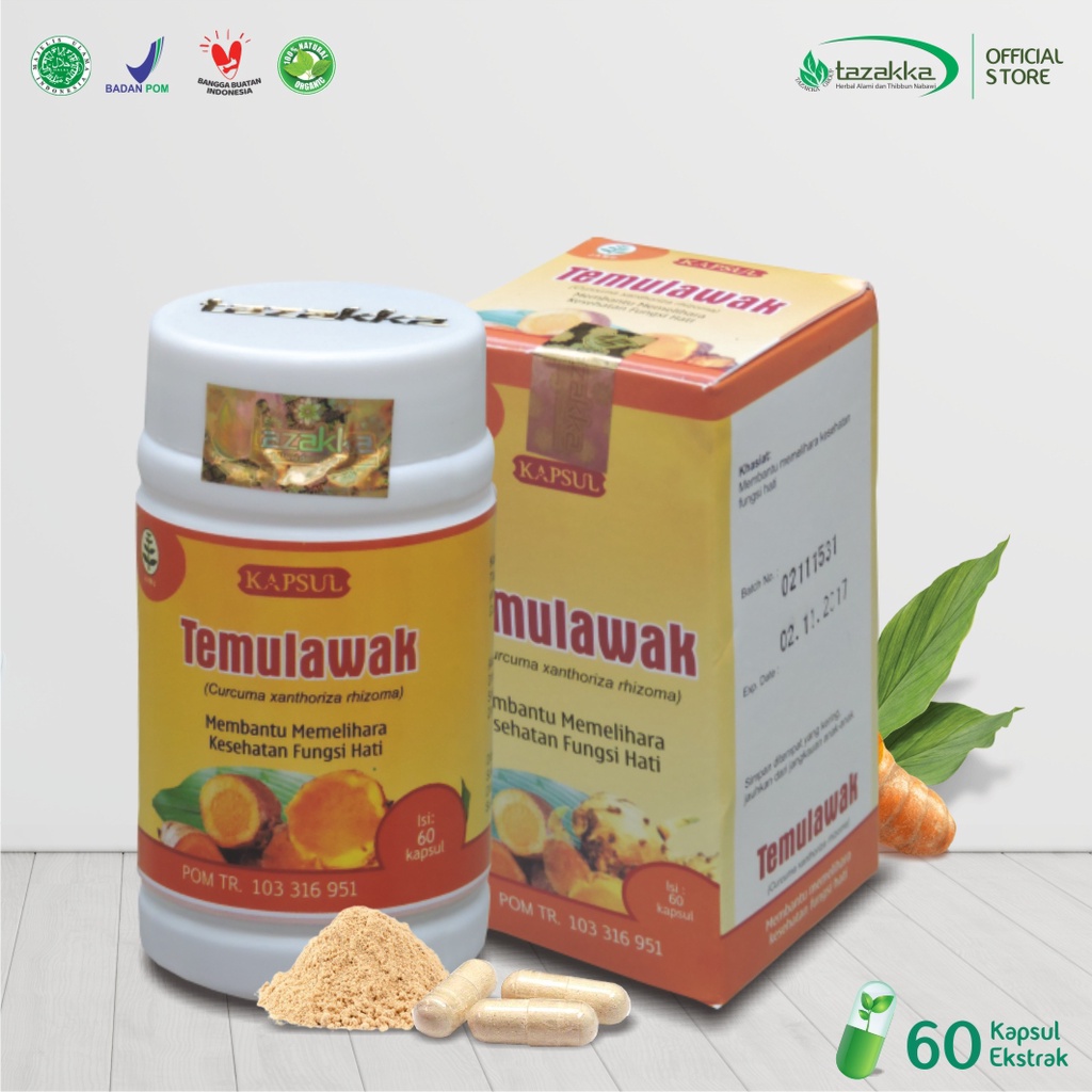 Jual Kapsul Ekstrak Temulawak 60 Kapsul Herbal Tazakka Original