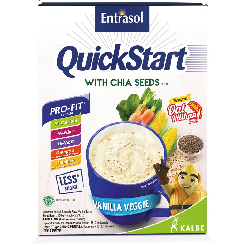 Jual Entrasol Quick Start Minuman Sereal Vanila Veggie 5 pcs | Shopee ...
