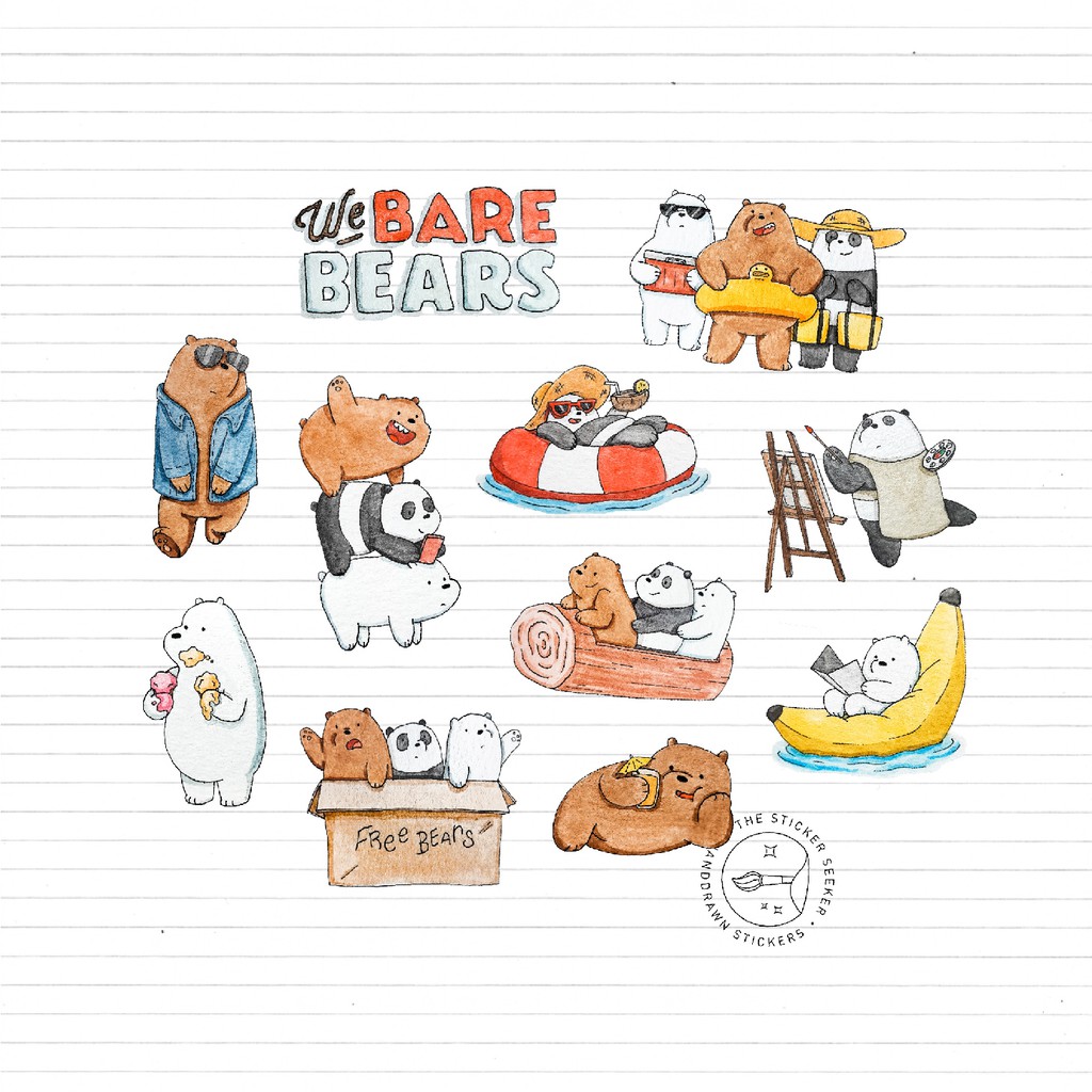 Jual We Bare Bears Vinyl Sticker Pack | Shopee Indonesia