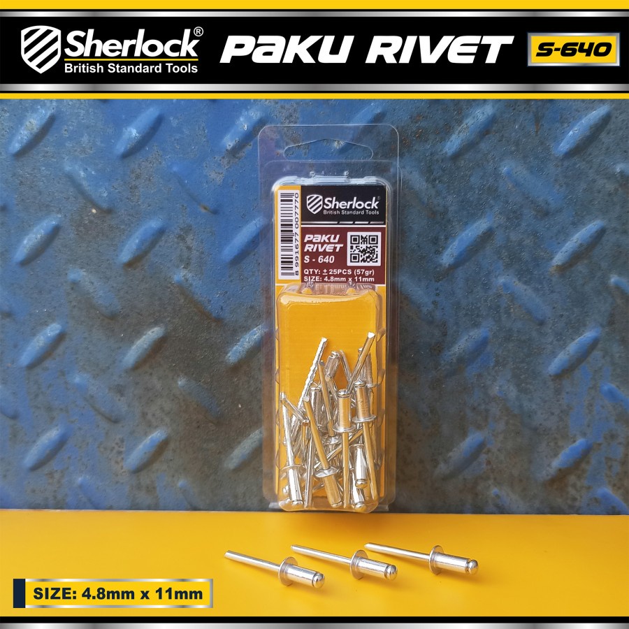 Jual Paku Rivet Sherlock S - 640 size 4.8 mm x 11 mm ( isi +/- 25 pcs ...