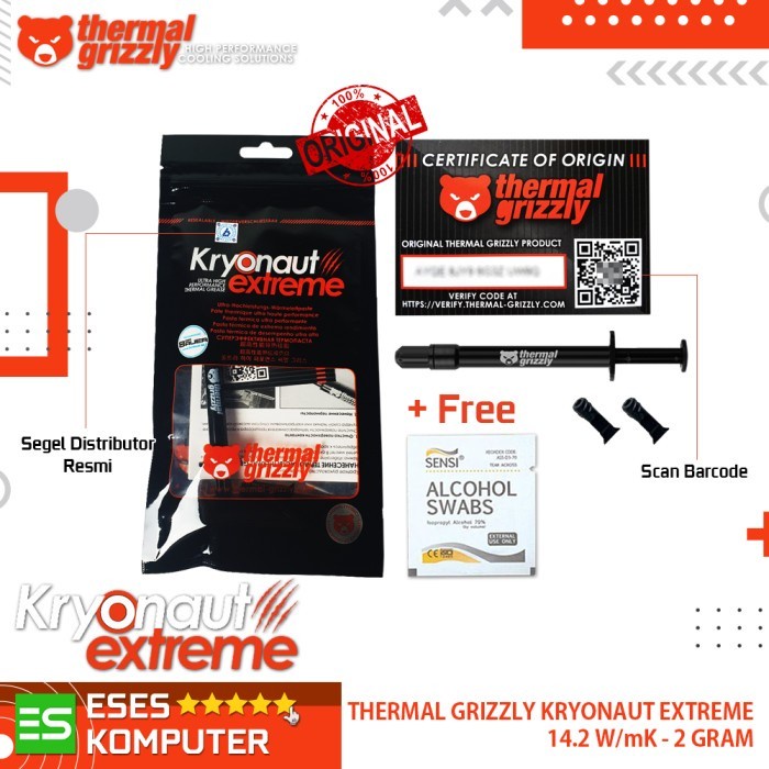 Jual Thermal Grizzly Kryonaut Extreme 2 Gram Thermal Paste Compound ...