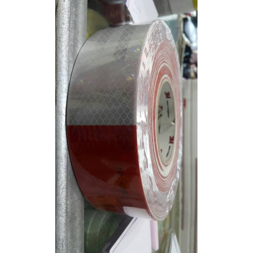 Jual Sticker Reflective Scotlight Merah Putih 3M 45 Meter | Shopee ...