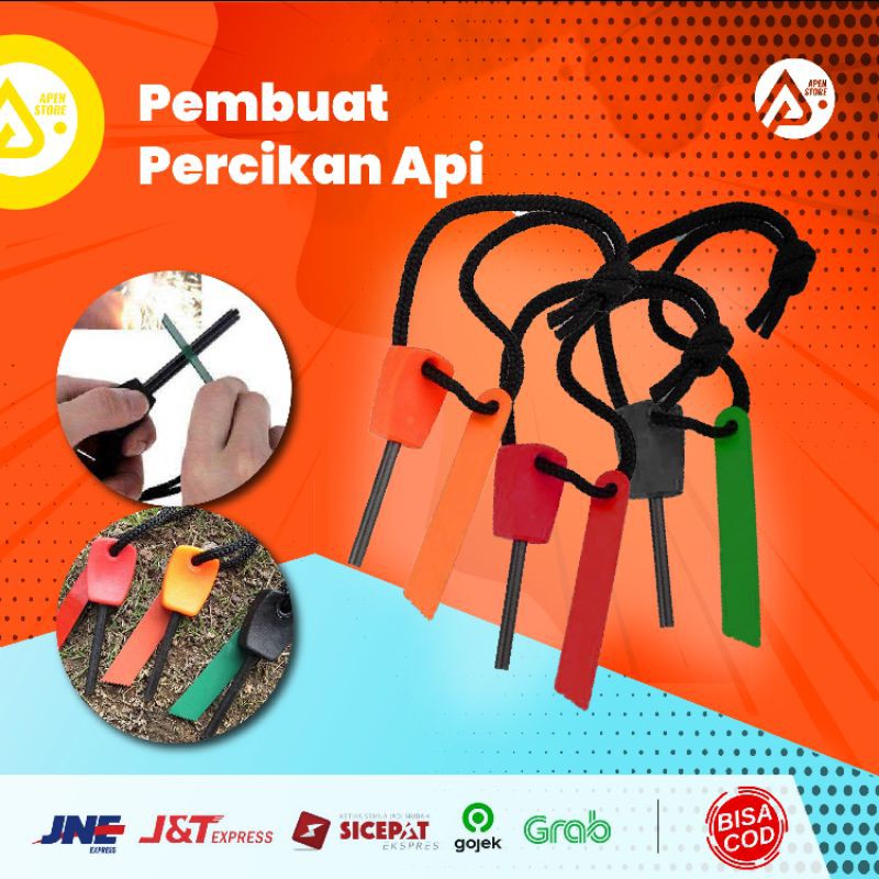 Jual APEN Korek Pembuat Percikan Api Fire Starter Batu Gesek Batang ...