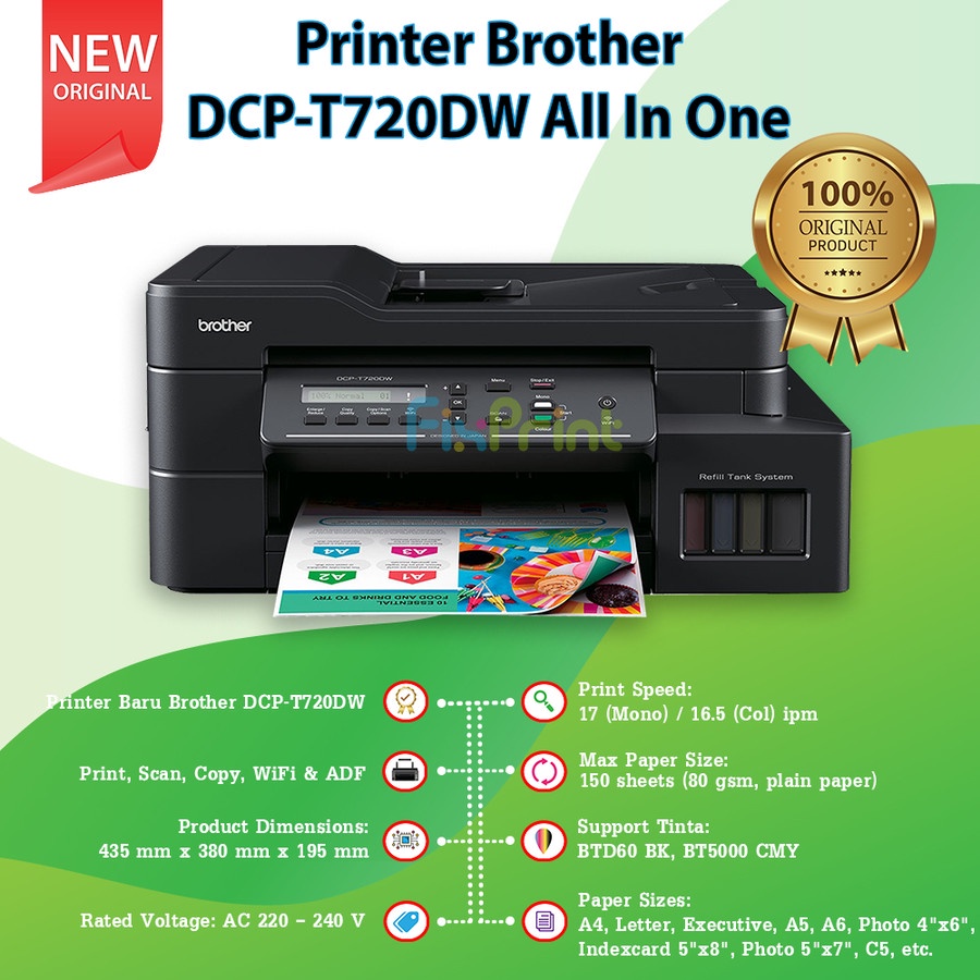 Jual Printer Brother DCP-T720DW DCP T720DW Printer Ink Tank T720 WiFi ...