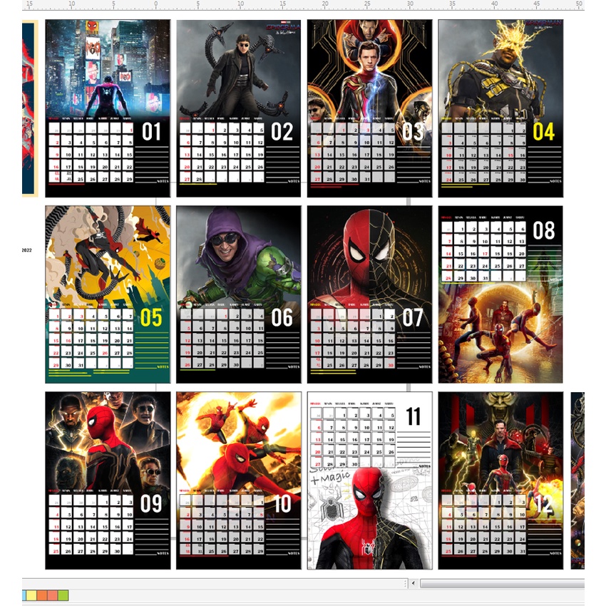 Jual Kalender Meja 2024 SPIDERMAN NO WAY HOME Marvel Calendar bisa
