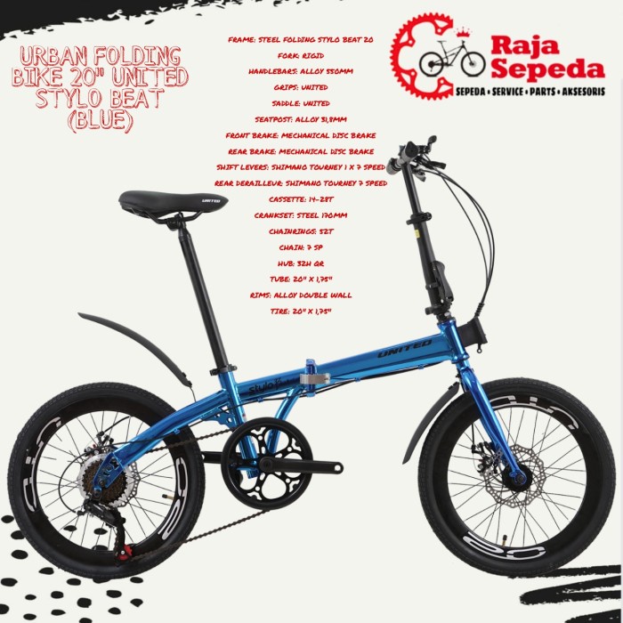 Jual SEPEDA LIPAT URBAN FOLDING BIKE 20 INCHI UNITED STYLO BEAT