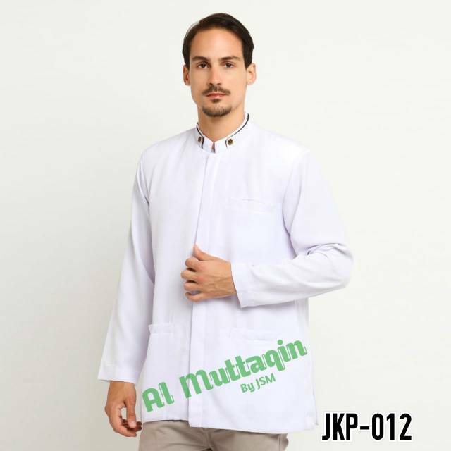 Jual Baju Koko Jasko Jas Koko Muslim Pria Dewasa Putih Polos Lengan Panjang Belanja Dari Rumah