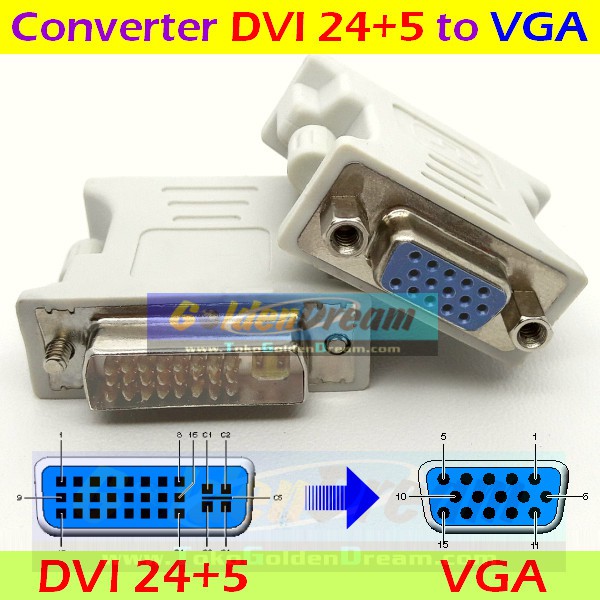 Jual Converter Dvi 24 5 To Vga Adapter Connector Pin Konverter Konektor