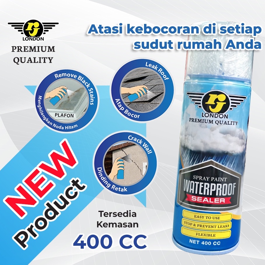 Jual Spray Paint WATERPROOF SEALER Grey RJ London Cat Semprot Pelapis ...