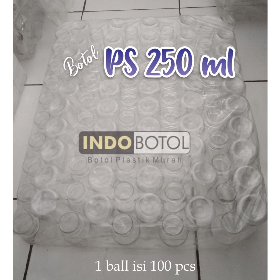 Jual Botol PS 250 mili Natural/Bening - isi 100 pcs | Shopee Indonesia