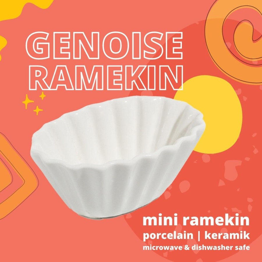 Jual GENOISE Ramekin Porcelain Mangkuk Saus Keramik Pudding Bowl